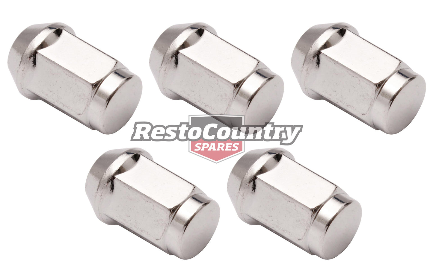 Ford Chrome BULGE Wheel Nut Set x5 XK-XF ZA-ZL - WN20045