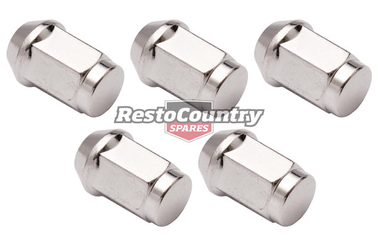 Ford Chrome BULGE Wheel Nut Set x5 XK-XF ZA-ZL - WN20045
