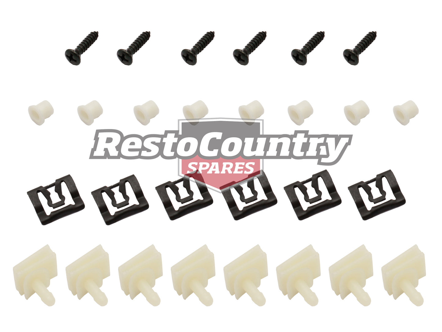 Ford Rear Windscreen Moulding Clip + Screw Set XW XY Falcon GT mould trim - WSC2003