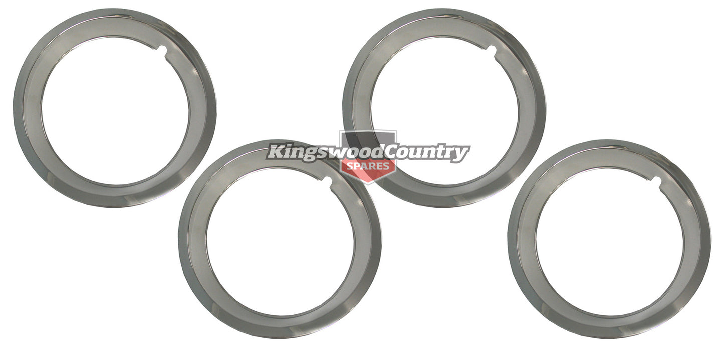 "Holden GTS 14" Wheel Trim Ring SQUARE Edge x4 HQ HJ HX HZ rim chrome - WT1004"