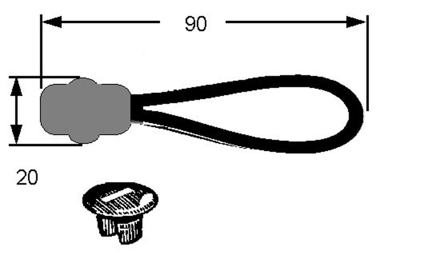 Ford Ute Tonneau / Tarp Strap x1 XA XB XC XD XE XF Falcon cover clip - XDP50100AKT